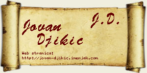 Jovan Đikić vizit kartica